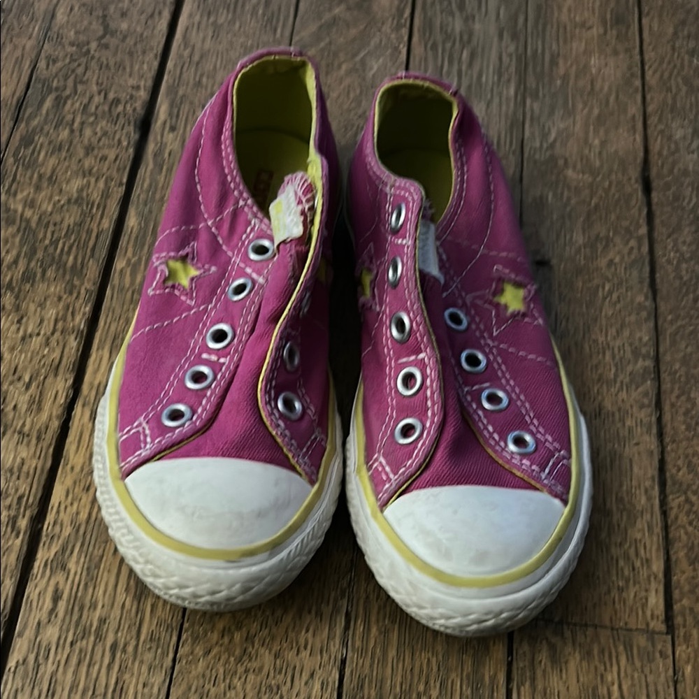 Converse Pink and Yellow Canvas Sneakers